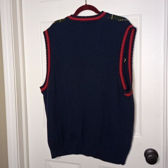 Vintage Woods & Gray Button-Down Argyle Sweater Vest Navy Green. XL 100%… - Picture 3 of 5